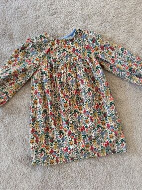 Baby Boden Floral Cord Long Sleeve Dress